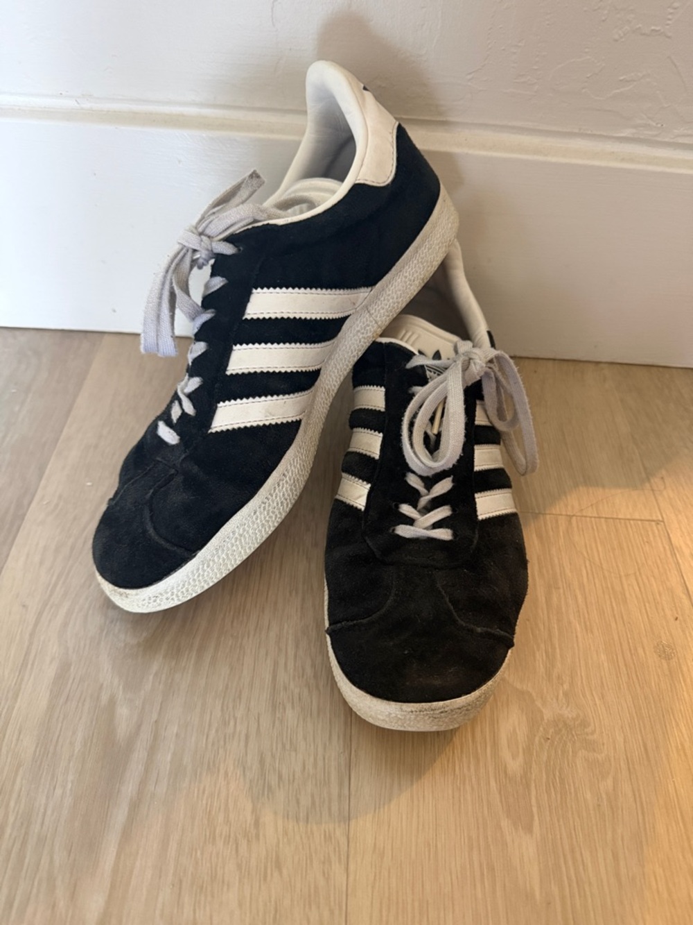 adidas Black & White Suede Three-Stripe Sneakers